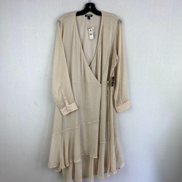 Express Dresses & Skirts - EXPRESS Cream Wrap Dress NWT
